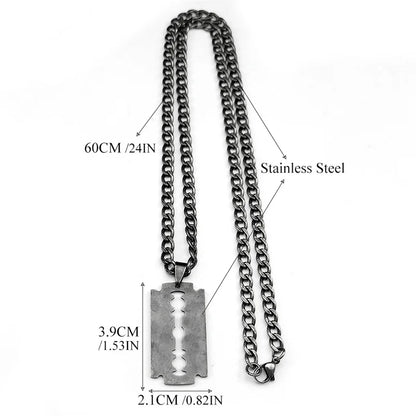 Gothic Punk Razor Blade Necklace