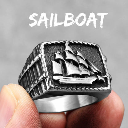 The Captain's Nautical Anchor Ring