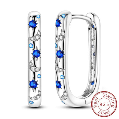 Star & Moon Hoop Earrings