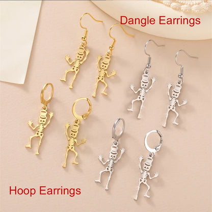 Dancing Skeleton Dangle Earrings