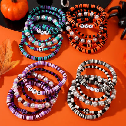 Gothic Beaded Bracelet Stack (5-Piece Set)