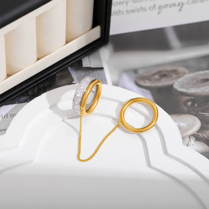 Double Layer Chain Tassel Ring