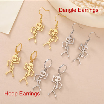 Dancing Skeleton Dangle Earrings