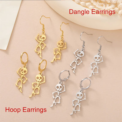 Dancing Skeleton Dangle Earrings