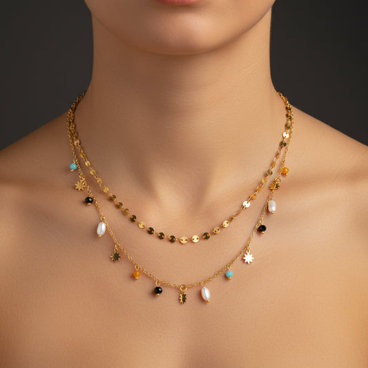 Geometric Stars Necklace