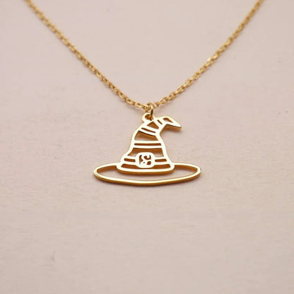 Dainty Witch Hat Charm Necklace