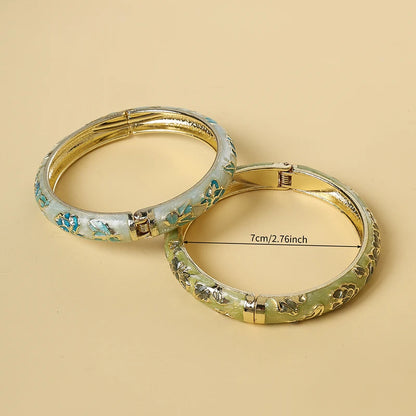Vintage Cloisonné Flower Bangle