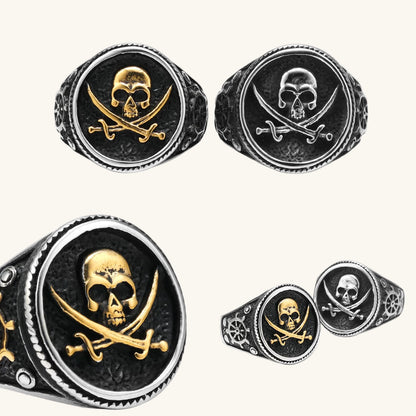 Jolly Roger Pirate Skull Ring