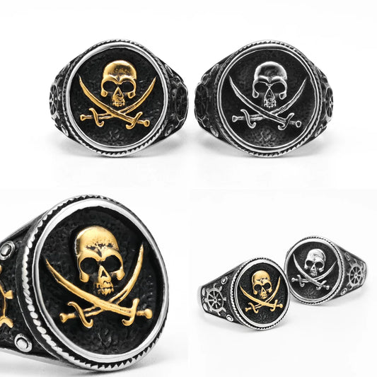 Jolly Roger Pirate Skull Ring