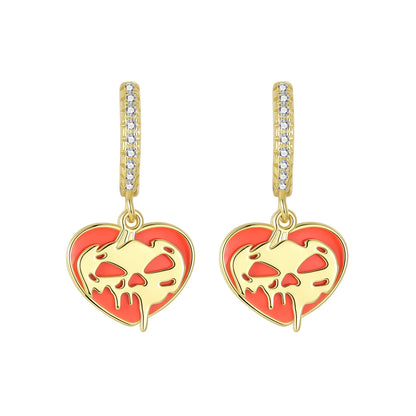 Spooky Charm Sterling Silver Hoop Earrings