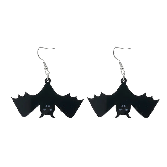 Spooky Bat Dangle Earrings