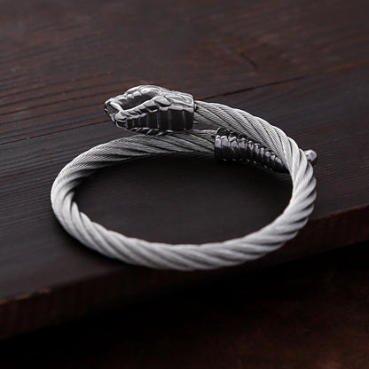Offenes Manschettenarmband im Retro-Schlangen-Design