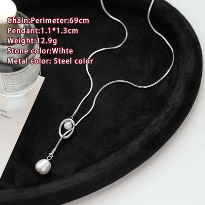 Baroque Pearl Pendant Long Necklace