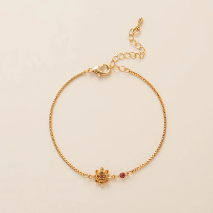 Dezember Armband mit Zirkonia-Blumenanhänger
