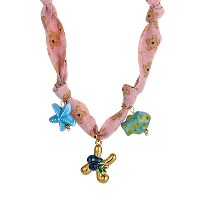 Colorful Silk Scarf Necklace