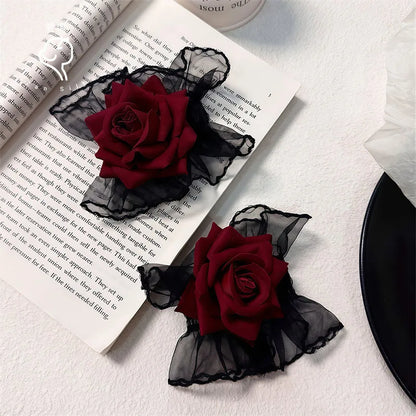 Gothic Rose Lace Wrist Cuffs