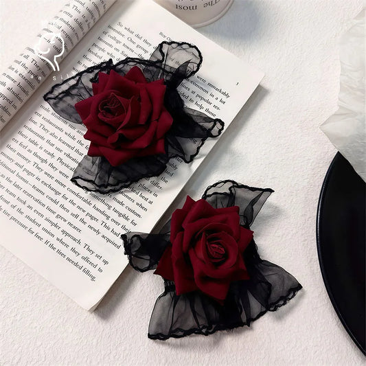 Gothic Rose Lace Wrist Cuffs
