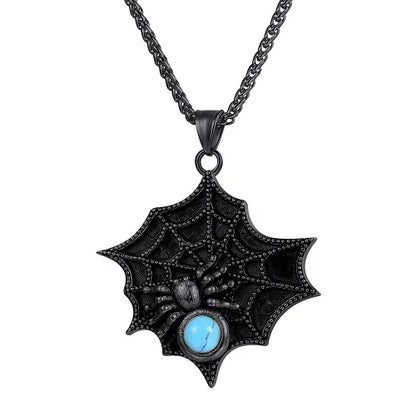 Gothic Spider Web Statement Necklace