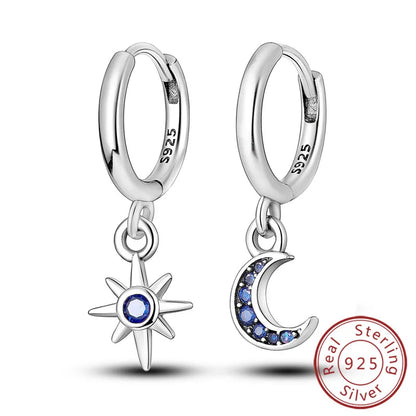 Star & Moon Hoop Earrings