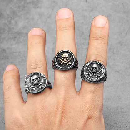 Jolly Roger Pirate Skull Ring