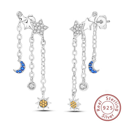 Star & Moon Hoop Earrings