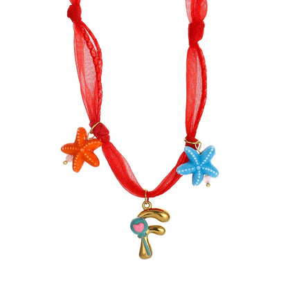 Colorful Silk Scarf Necklace