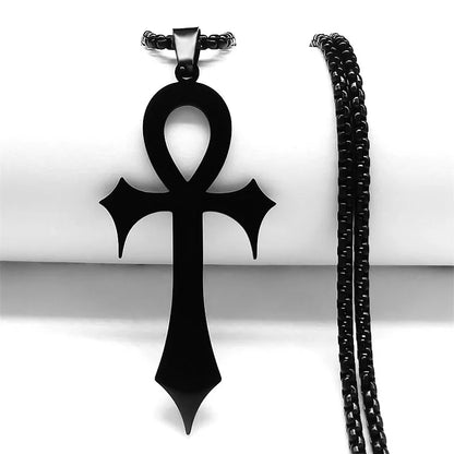 Black Ankh Amulet Necklace