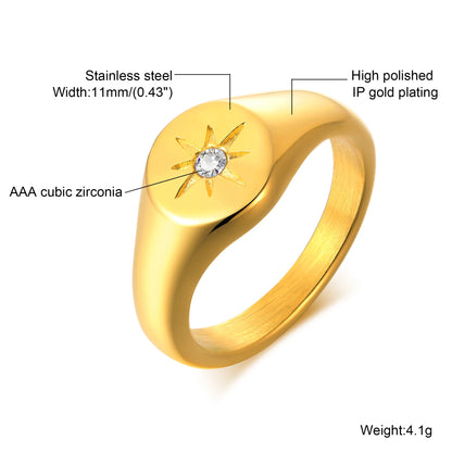 Sparkling Pave Zircon Signet Ring
