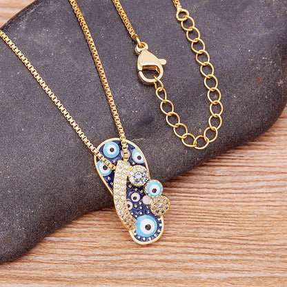 Enamel Slipper Necklace