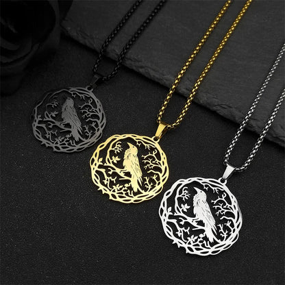 Gothic Raven Amulet Necklace