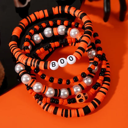 Gothic Beaded Bracelet Stack (5-Piece Set)