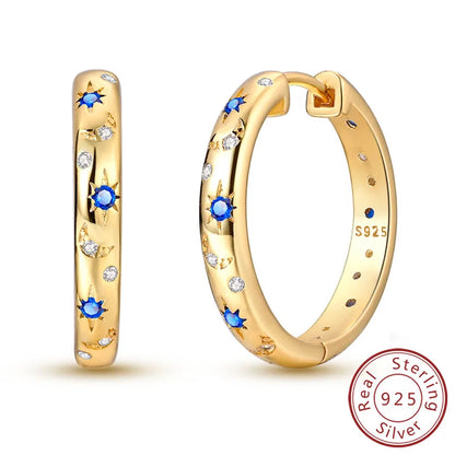 Star & Moon Hoop Earrings