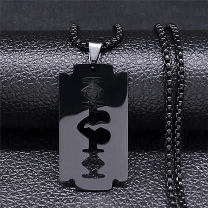 Gothic Punk Razor Blade Necklace