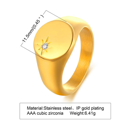 Sparkling Pave Zircon Signet Ring