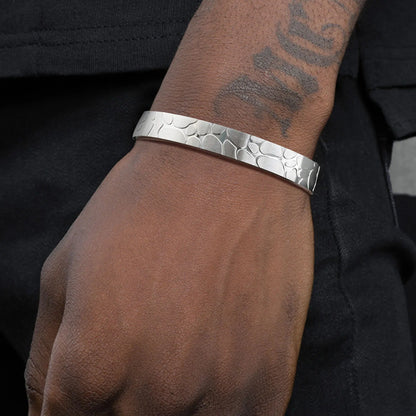 Never Fade Textured Crack Cuff Bangle