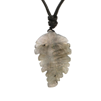 Natural Stone Leaf Pendant