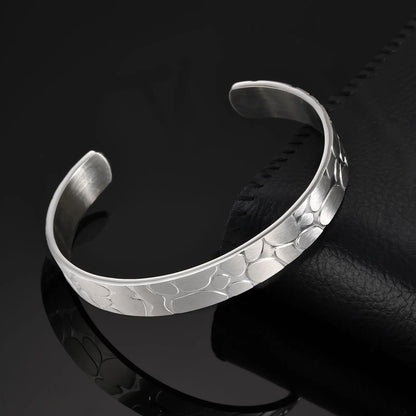 Never Fade Textured Crack Cuff Bangle