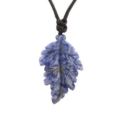 Natural Stone Leaf Pendant
