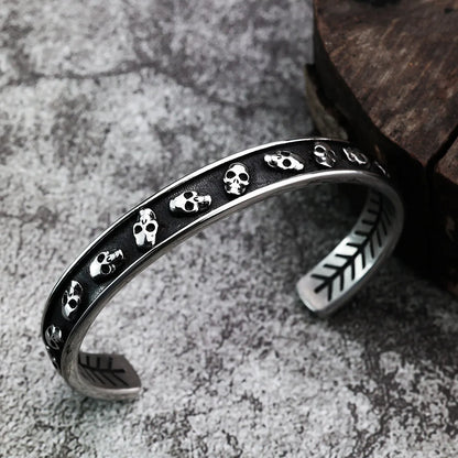 Viking Skull Cuff Bracelet for Men
