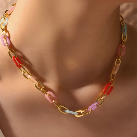 Bunte Emaille-Gliederkette