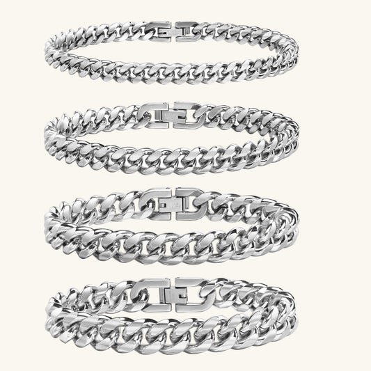 Massives kubanisches Gliederarmband (6–12 mm)
