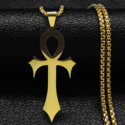 Black Ankh Amulet Necklace