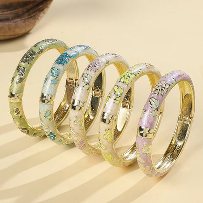 Vintage Cloisonné Flower Bangle