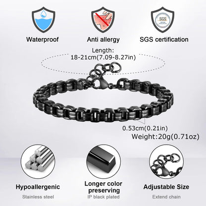 5.3mm Never Fade Round Box Chain Bracelet
