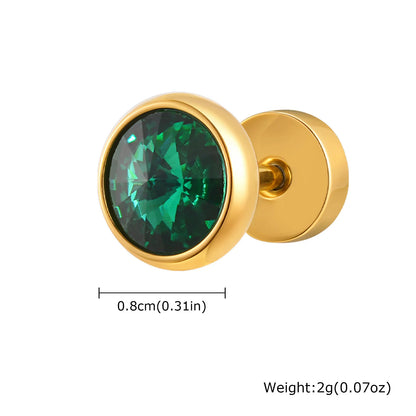 Runde Zirkon Ohrstecker