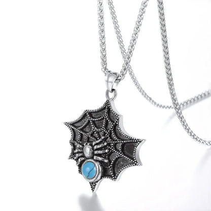 Gothic Spider Web Statement Necklace