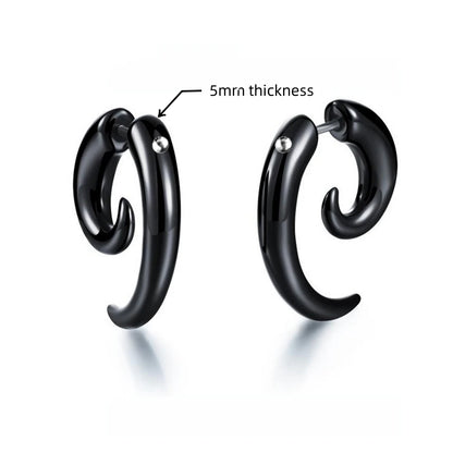 Gothic Dagger & Cross Hoop Earrings