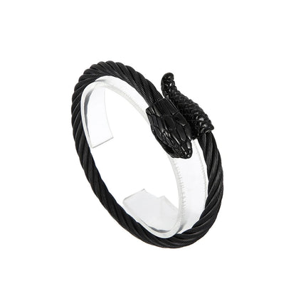Offenes Manschettenarmband im Retro-Schlangen-Design