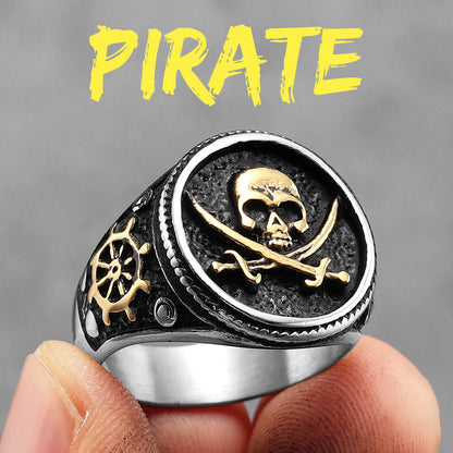 Jolly Roger Pirate Skull Ring