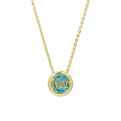 12 Birthstone Pendant Necklace